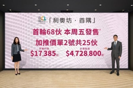 旺角利奥坊．首隅加推25伙　周五首轮发售68伙