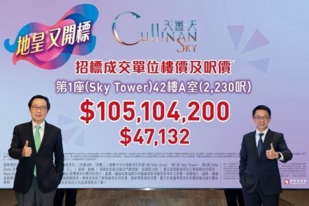 启德天玺‧天四房大户连双车位逾1.05亿元成交