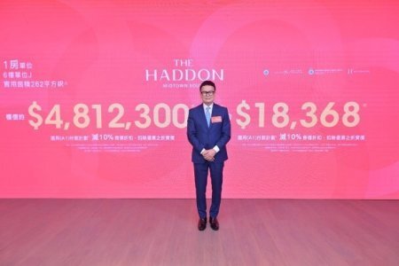 紅磡THE HADDON首價單推92伙 折實平均呎價19280元